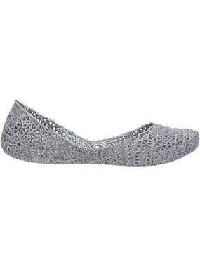 MELISSA Campana Papel VII Women's Silver Mesh Ballet Flat Glitter Size 9 EUC